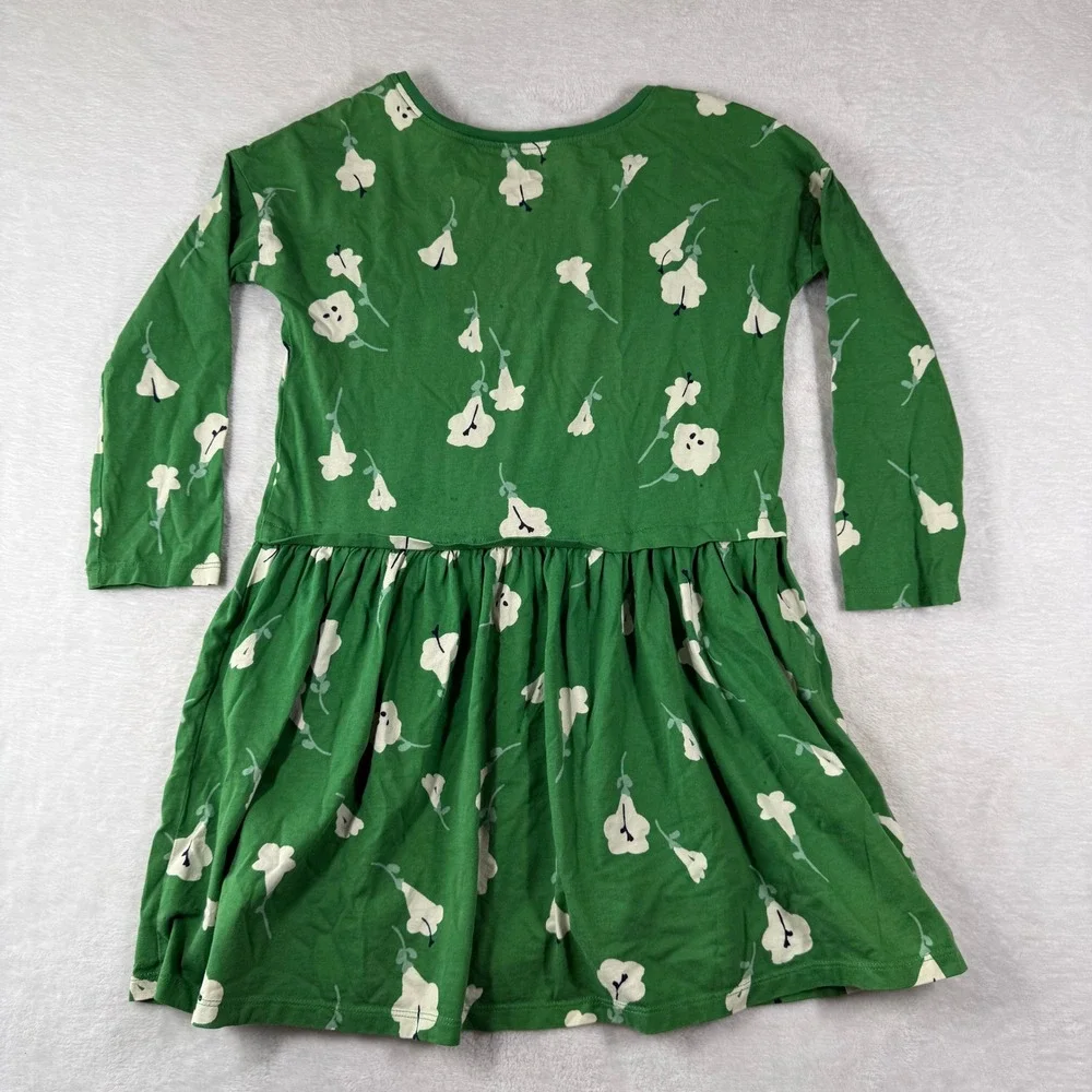 Tea Collection Girls Green Floral Long Sleeve Pocket Dress Size 8 22F12325